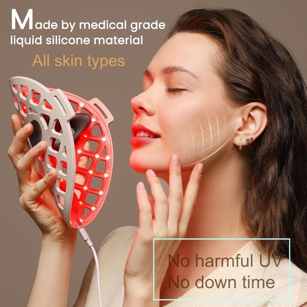 LED face mask red light therapy before and after wrinkle improvement